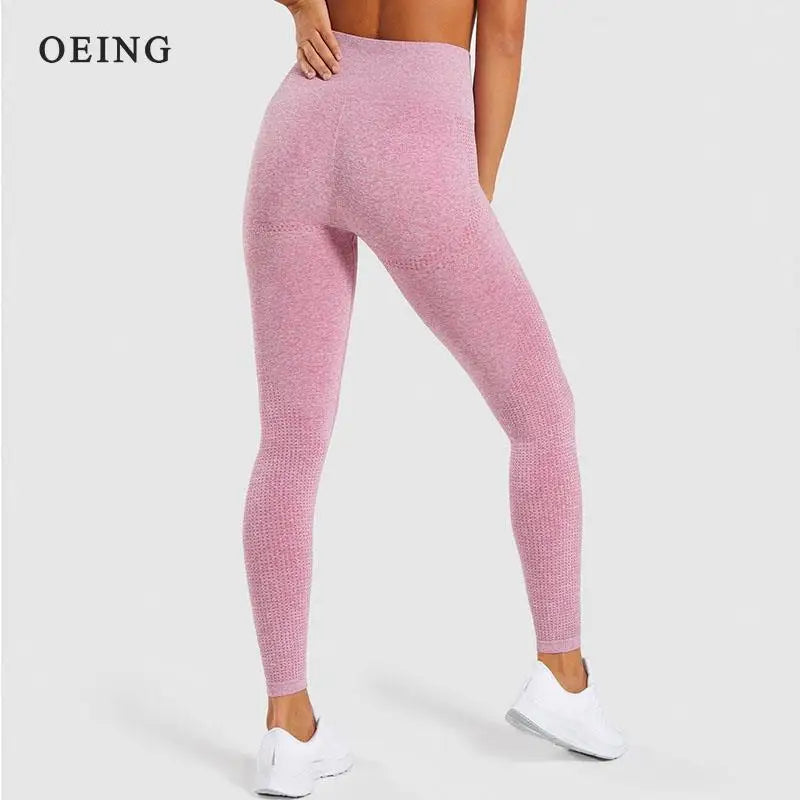 Calça legging sem costura de cintura alta