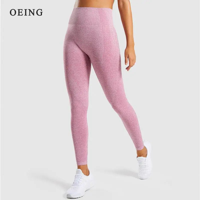 Calça legging sem costura de cintura alta