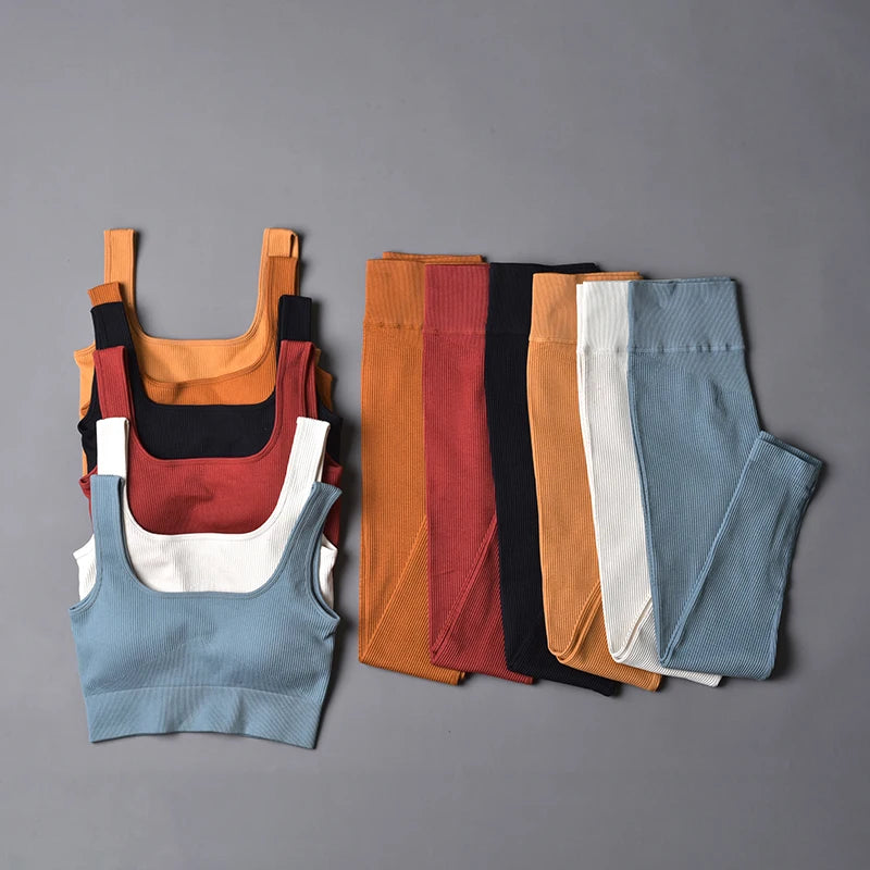 conjunto yoga sem costura color varios modelos