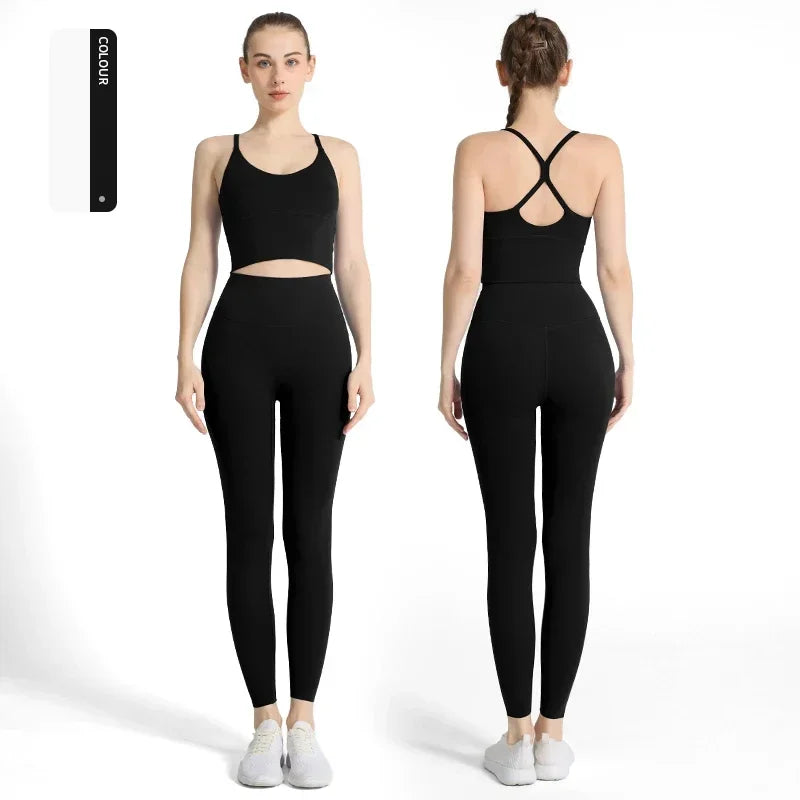 Conjunto de ioga feminino de 2 peças