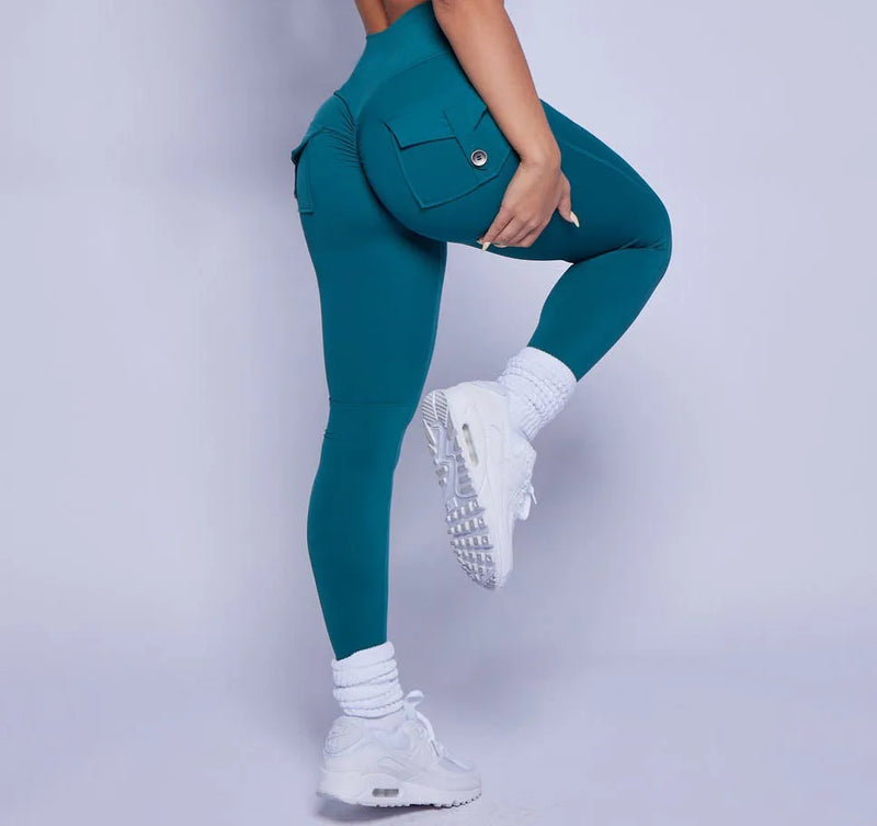 Calça legging feminina cintura alta & bumbum alto