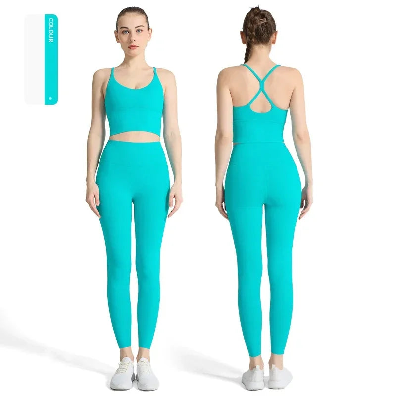Conjunto de ioga feminino de 2 peças