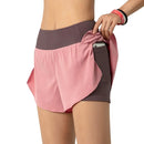 Shorts de corrida feminino 2 em 1 com bolso