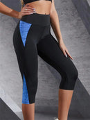 Leggings femininas de ioga com blocos de cores