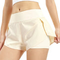 Shorts de corrida feminino 2 em 1 com bolso