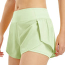Shorts de corrida feminino 2 em 1 com bolso