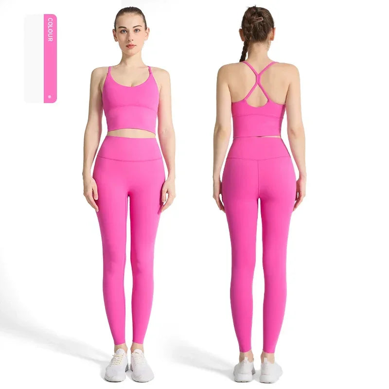 Conjunto de ioga feminino de 2 peças