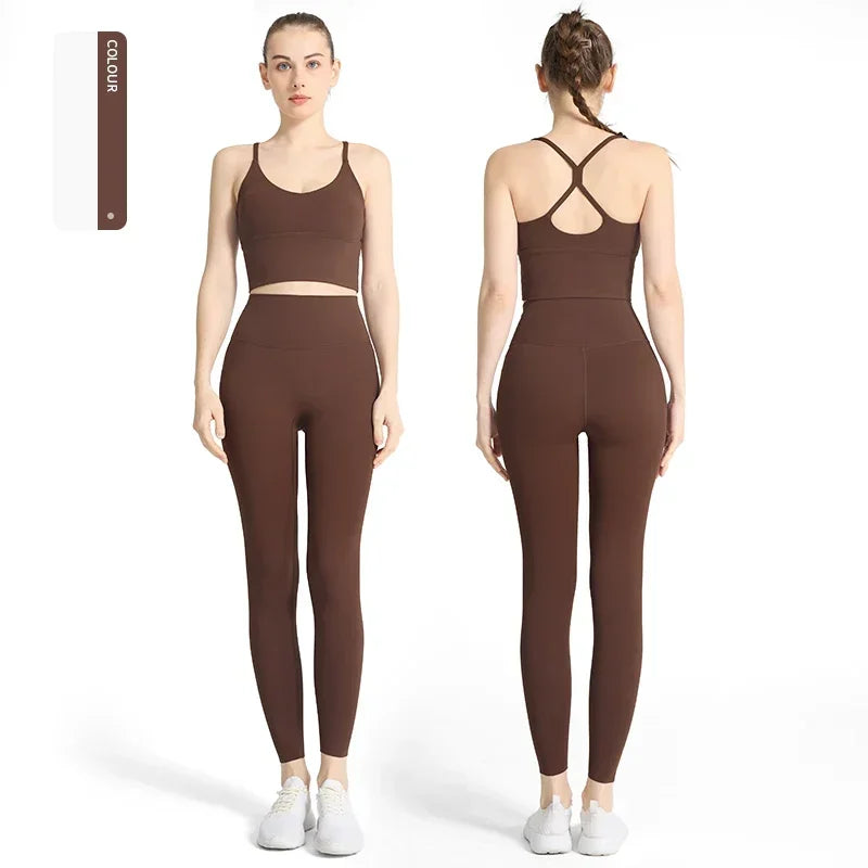 Conjunto de ioga feminino de 2 peças