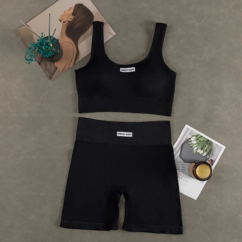 Conjunto de ioga feminino sem costura