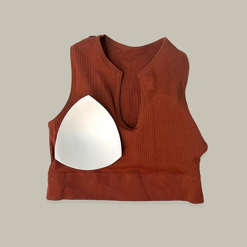 Conjunto de ioga decote com bojo sexy