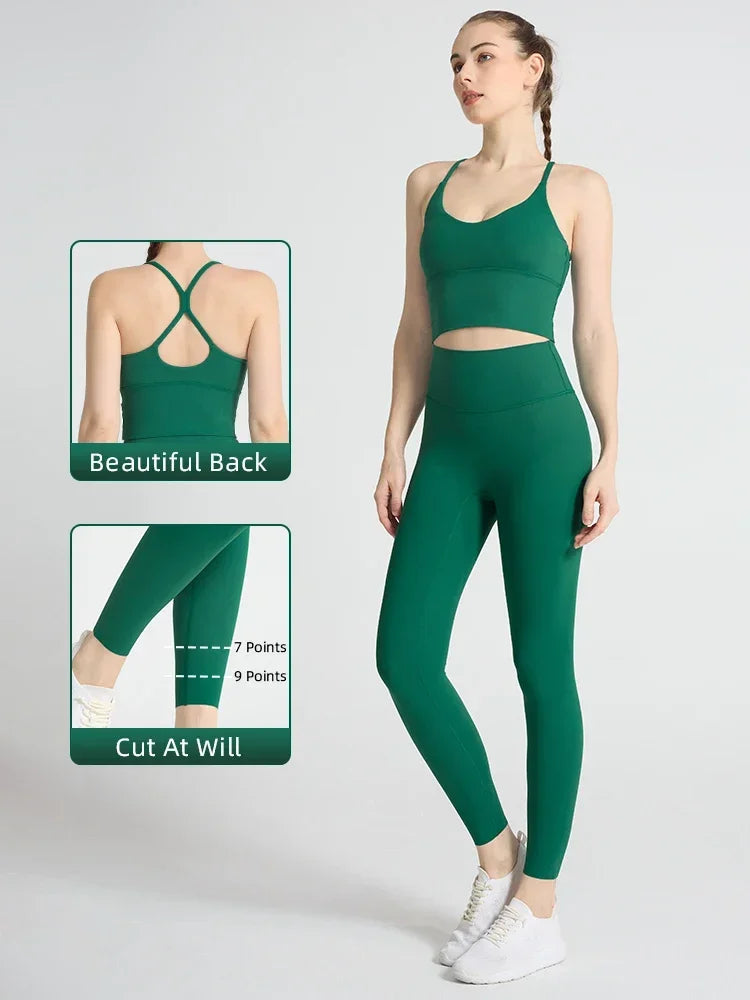 Conjunto de ioga feminino de 2 peças