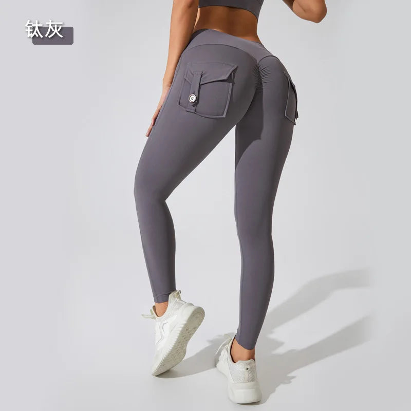 Calça legging feminina cintura alta & bumbum alto