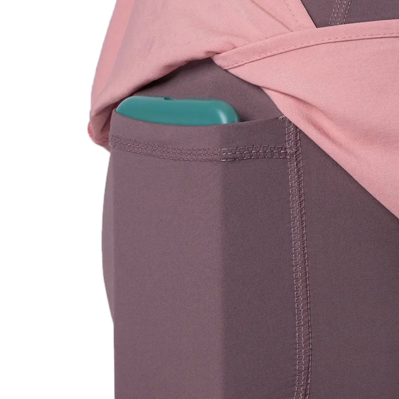 Shorts de corrida feminino 2 em 1 com bolso