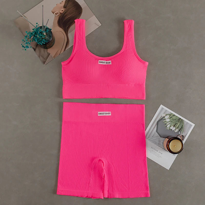 Conjunto de ioga feminino sem costura