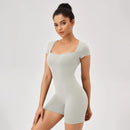 Macacão feminino gola aberta para ginástica e exercícios