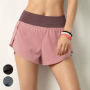 Shorts de corrida feminino 2 em 1 com bolso