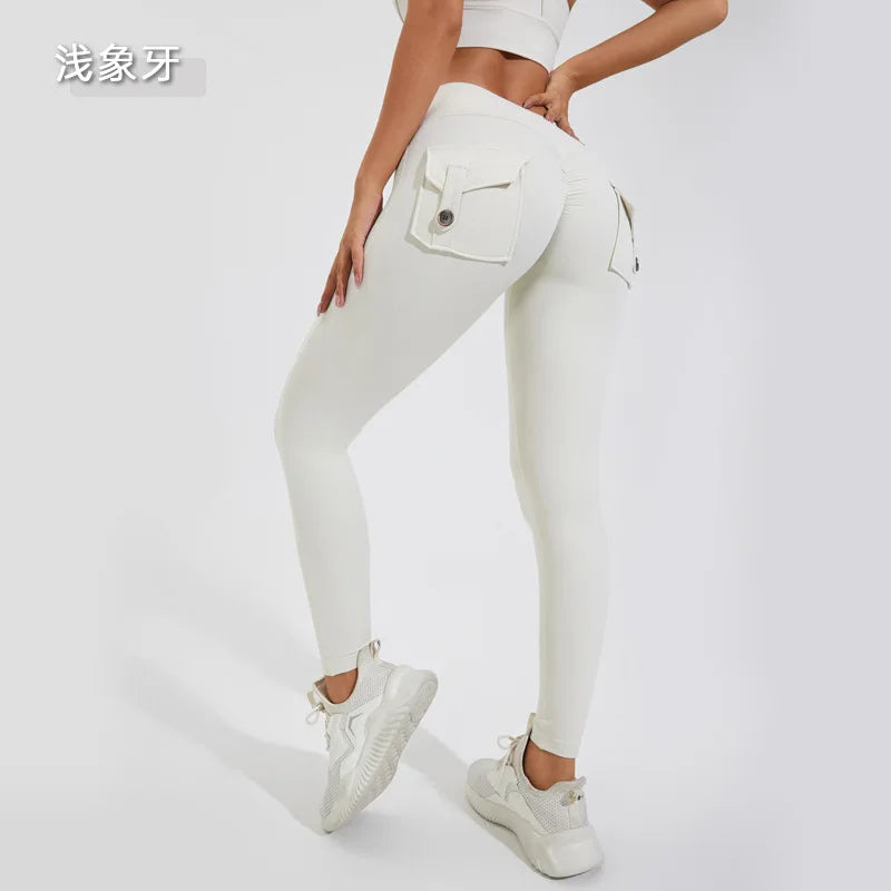Calça legging feminina cintura alta & bumbum alto