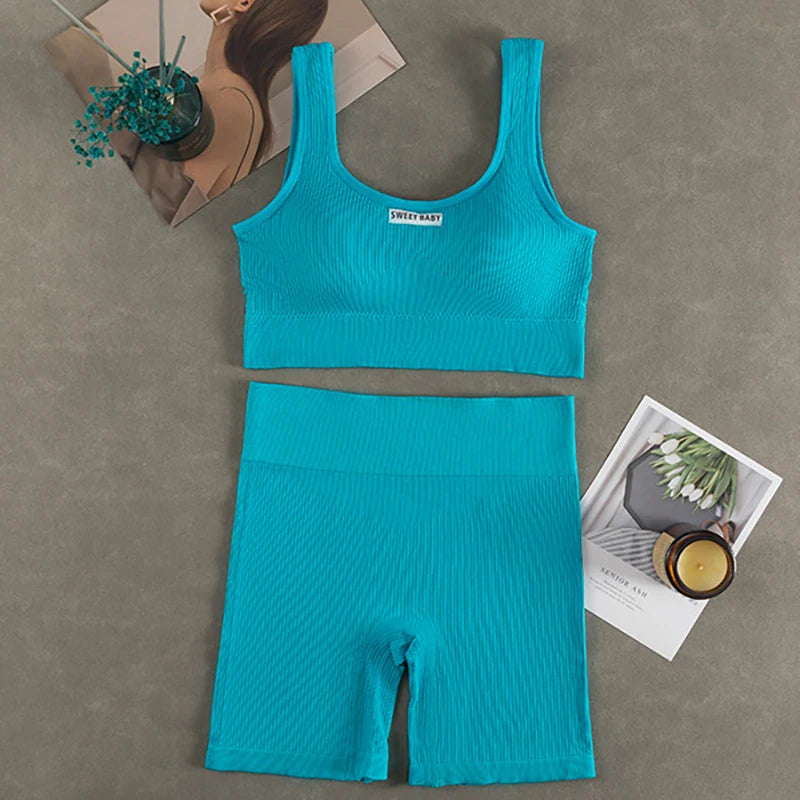 Conjunto de ioga feminino sem costura