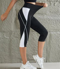 Leggings femininas de ioga com blocos de cores