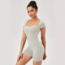 Macacão feminino gola aberta para ginástica e exercícios