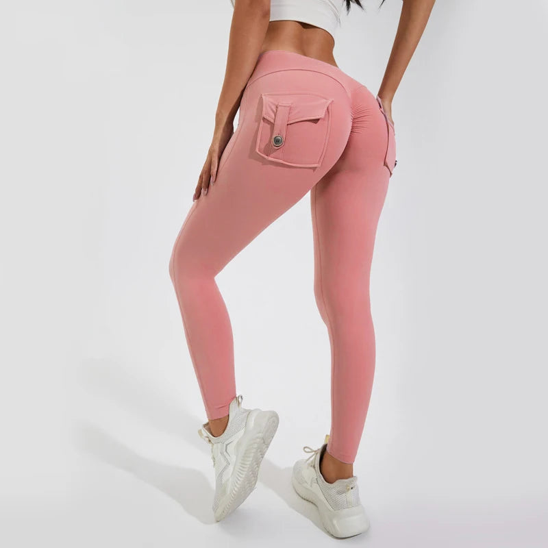 Calça legging feminina cintura alta & bumbum alto