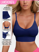 Sutiã esportivo clássico de malha canelada para ioga