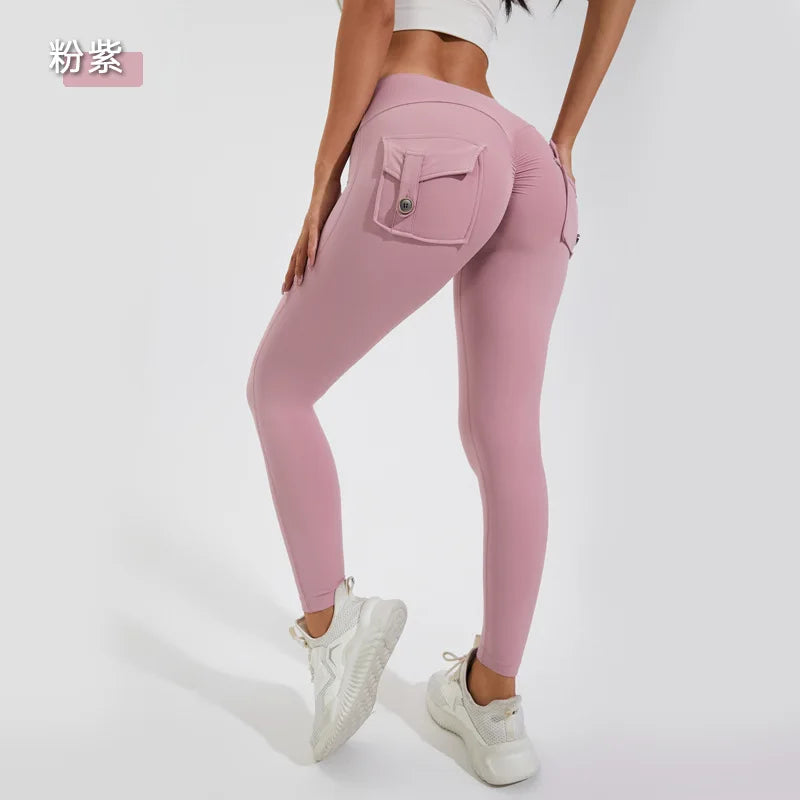 Calça legging feminina cintura alta & bumbum alto